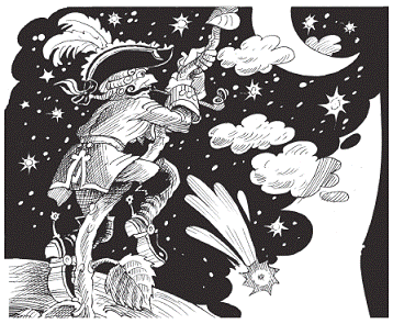 барон мюнхгаузен первое путешествие на луну. барон мюнхгаузен первое путешествие на луну. барон мюнхгаузен на луне. барон мюнхгаузен на ядре. барон мюнхгаузен на луне иллюстрация.